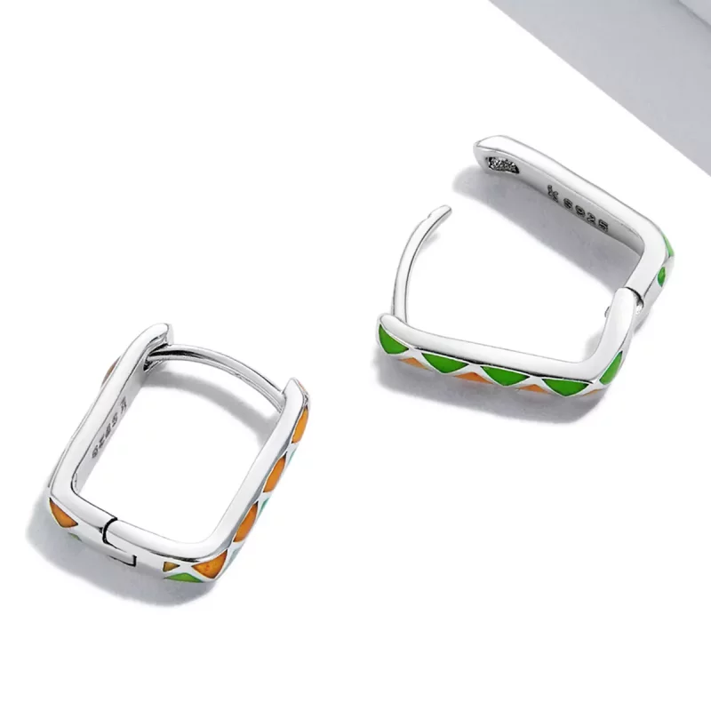 (afbeelding voor) Pandora Style Eenvoudig kleurcontrast Oorbellen - SCE1371-GN - Bekijken 4