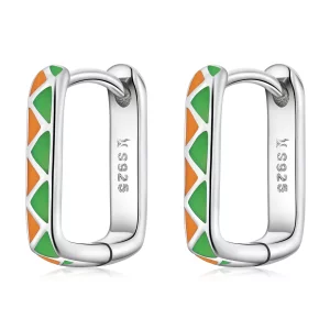 (afbeelding voor) Pandora Style Eenvoudig kleurcontrast Oorbellen - SCE1371-GN