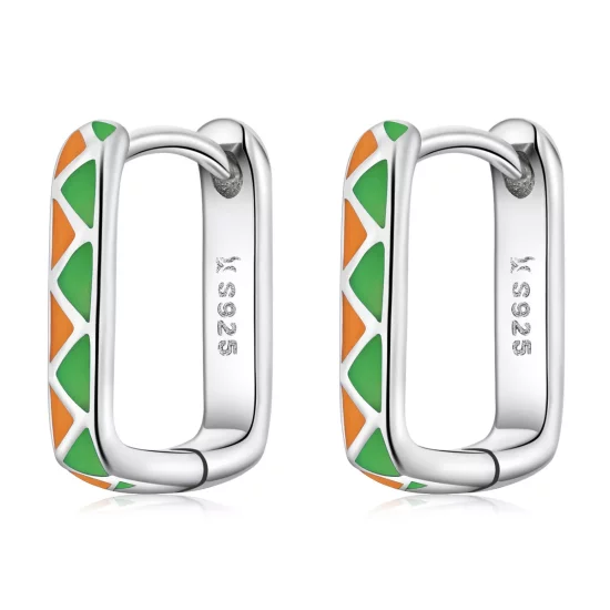 (afbeelding voor) Pandora Style Eenvoudig kleurcontrast Oorbellen - SCE1371-GN