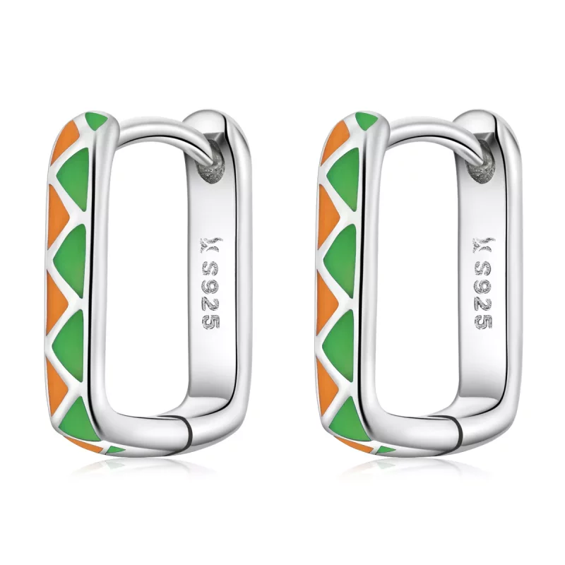 (afbeelding voor) Pandora Style Eenvoudig kleurcontrast Oorbellen - SCE1371-GN
