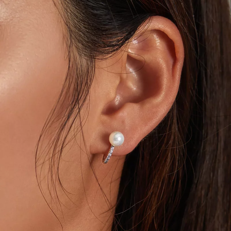 (afbeelding voor) Pandora Style Eenvoudige Shell Kralen Oorbellen - SCE1288 - Bekijken 6