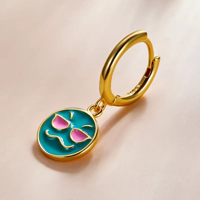 (afbeelding voor) Pandora Style Emoji - Cool Oorbellen - SCE1204-B - Bekijken 2