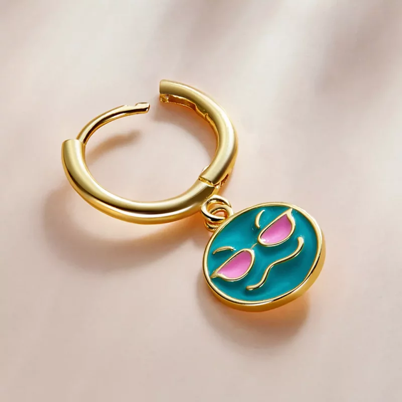 (afbeelding voor) Pandora Style Emoji - Cool Oorbellen - SCE1204-B - Bekijken 3