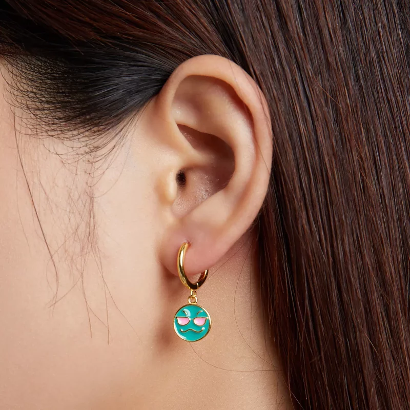 (afbeelding voor) Pandora Style Emoji - Cool Oorbellen - SCE1204-B - Bekijken 5