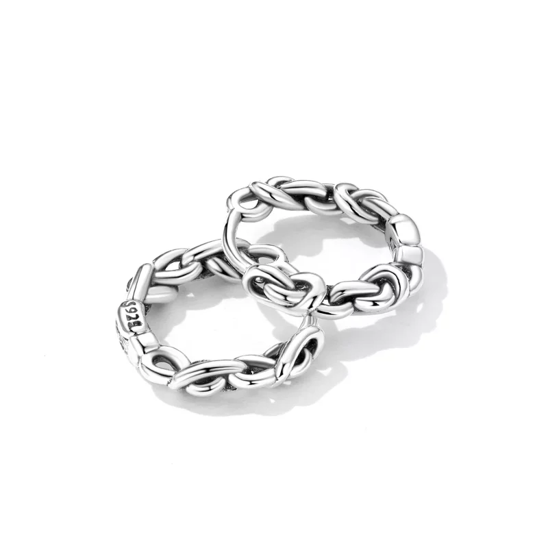 (afbeelding voor) Pandora Style Gedraaid touw Oorbellen - SCE1432 - Bekijken 3