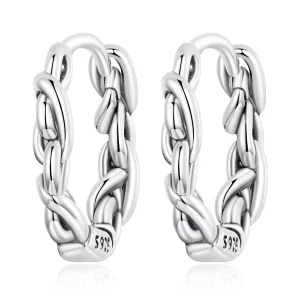 Pandora Style Gedraaid touw Oorbellen - SCE1432 (afbeelding voor) Pandora Style Gedraaid touw Oorbellen - SCE1432
