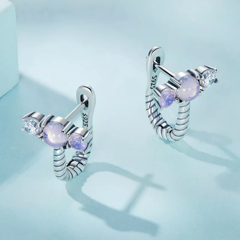 (afbeelding voor) Pandora Style Gem Splicing U Vorm Oorbellen - SCE1453 - Bekijken 3