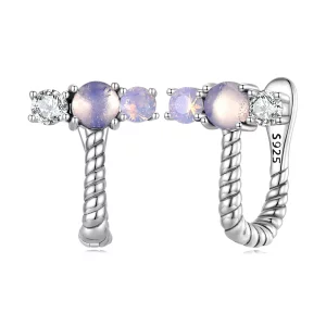 (afbeelding voor) Pandora Style Gem Splicing U Vorm Oorbellen - SCE1453
