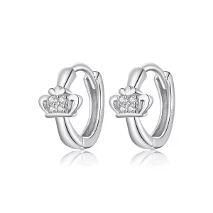 (afbeelding voor) Pandora Style Glanzende kroon Oorbellen - SCE1044
