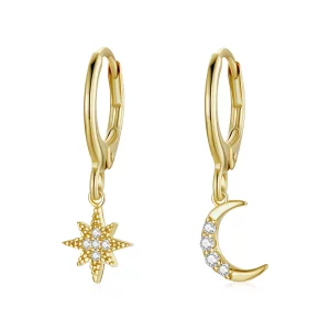 Pandora Style Gouden Maan Oorbellen - SCE1267 (afbeelding voor) Pandora Style Gouden Maan Oorbellen - SCE1267