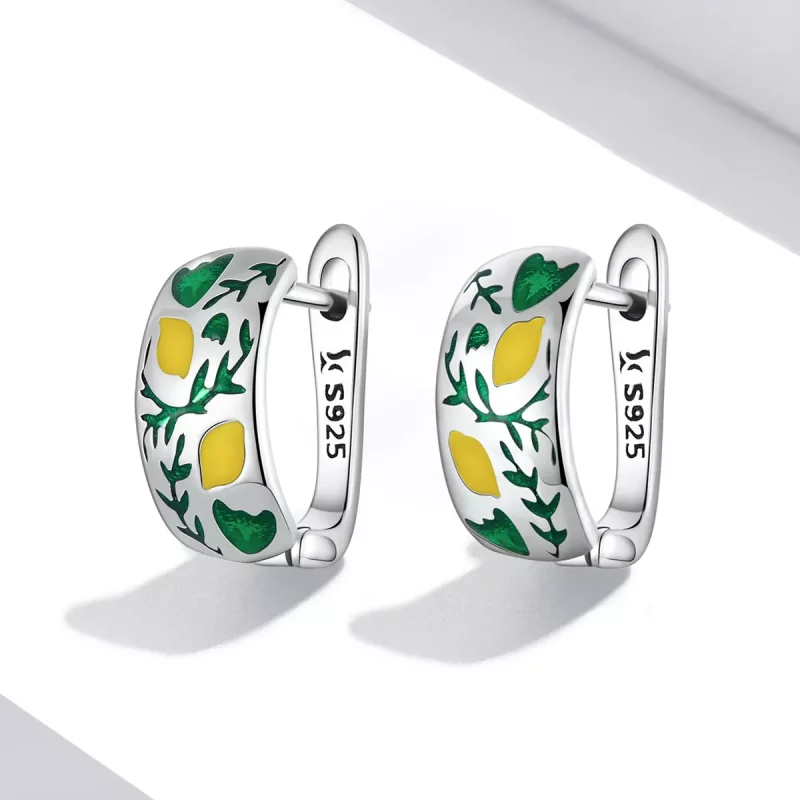 (afbeelding voor) Pandora Style Groene blad citroen Oorbellen - SCE1376 - Bekijken 2