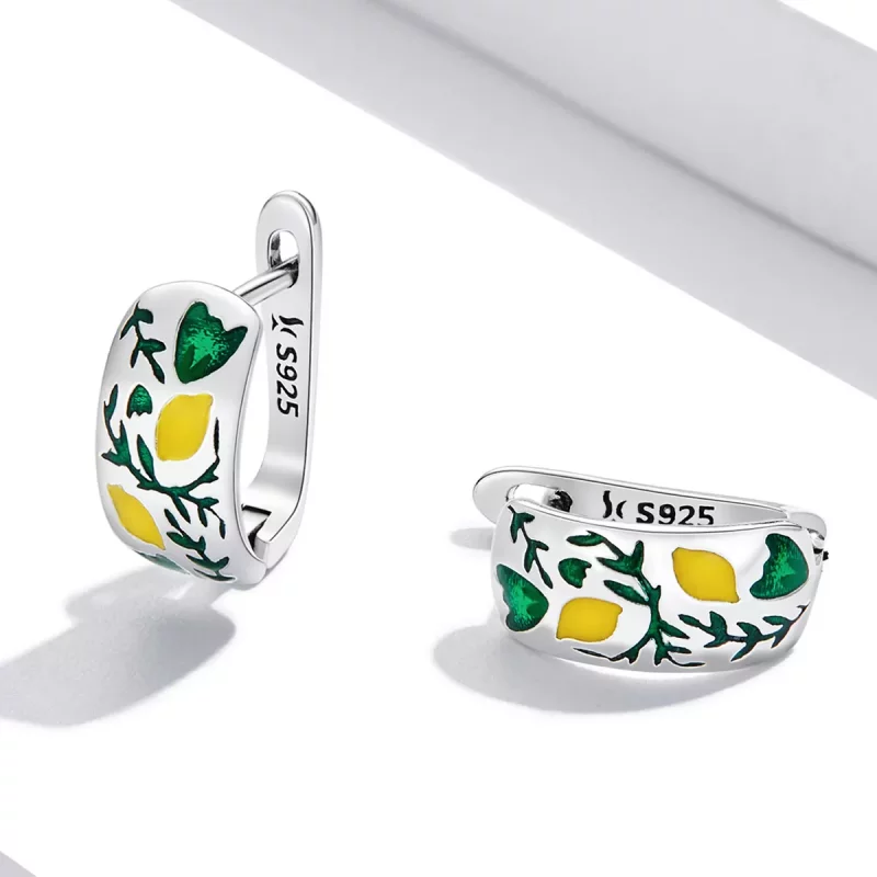 (afbeelding voor) Pandora Style Groene blad citroen Oorbellen - SCE1376 - Bekijken 3