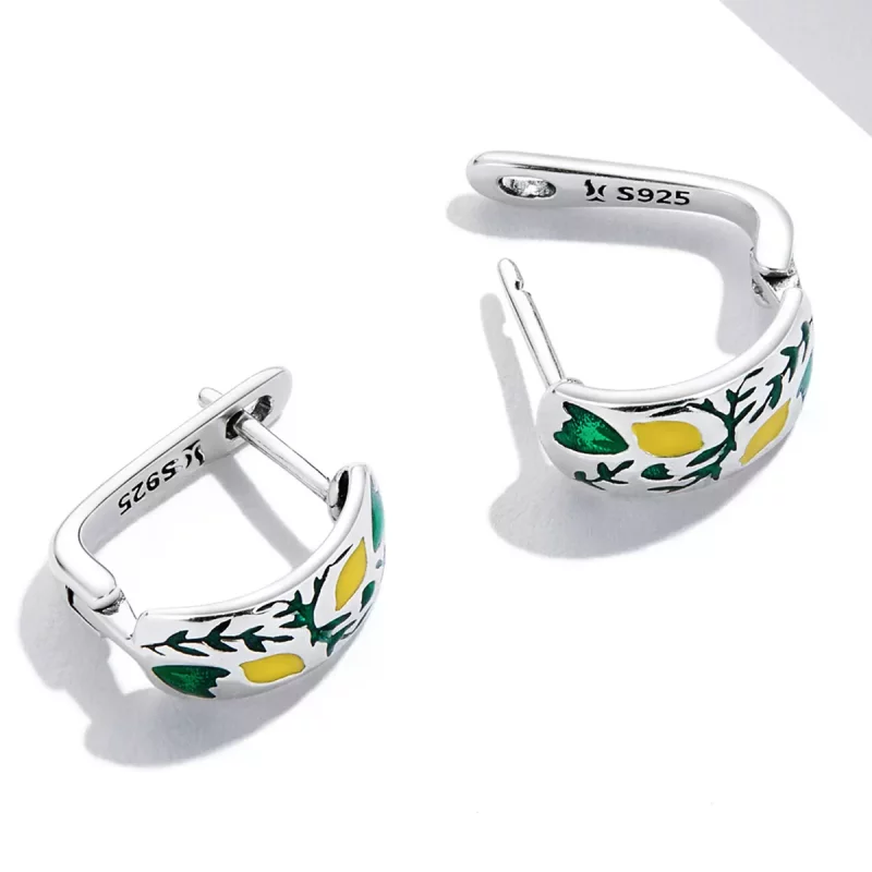 (afbeelding voor) Pandora Style Groene blad citroen Oorbellen - SCE1376 - Bekijken 4