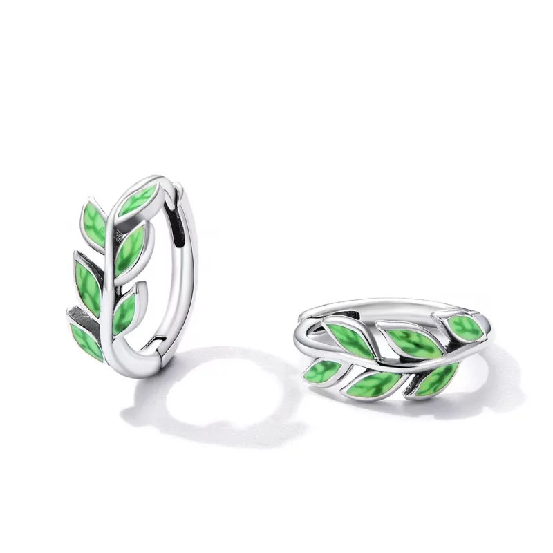 (afbeelding voor) Pandora Style Groene bladeren Oorbellen - SCE1392 - Bekijken 2