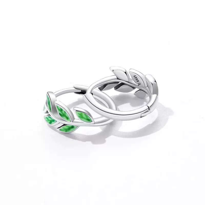 (afbeelding voor) Pandora Style Groene bladeren Oorbellen - SCE1392 - Bekijken 3