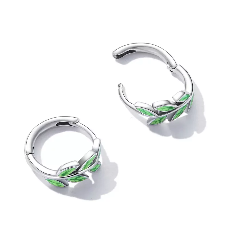 (afbeelding voor) Pandora Style Groene bladeren Oorbellen - SCE1392 - Bekijken 4