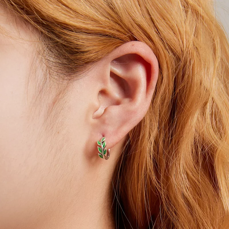 (afbeelding voor) Pandora Style Groene bladeren Oorbellen - SCE1392 - Bekijken 5