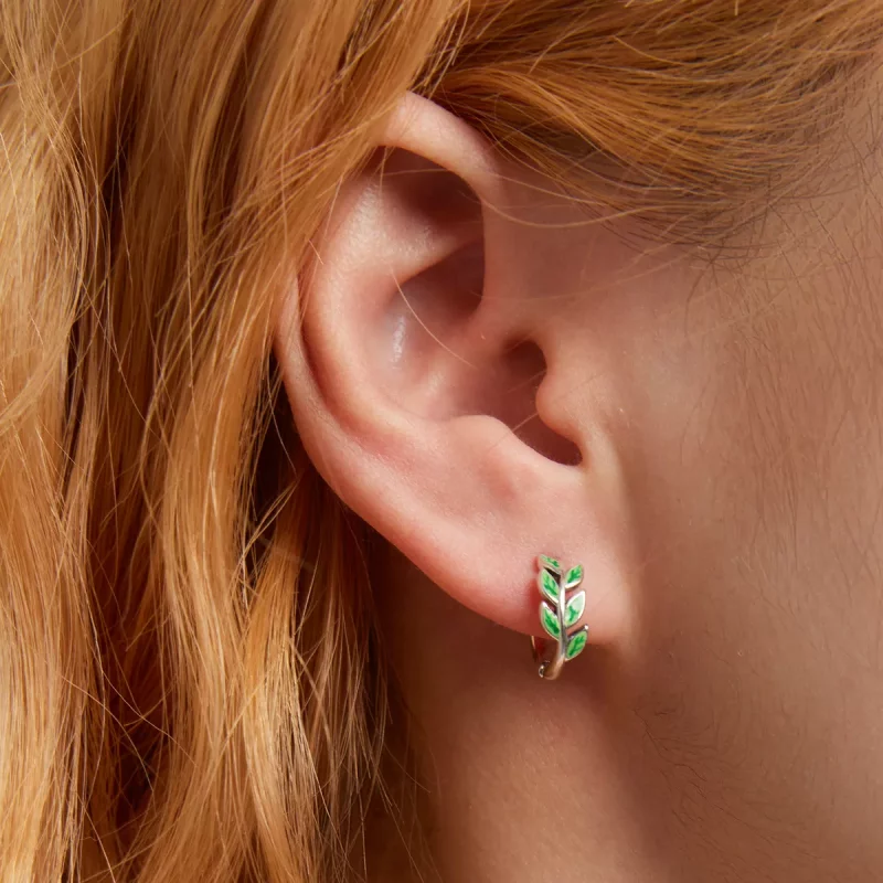 (afbeelding voor) Pandora Style Groene bladeren Oorbellen - SCE1392 - Bekijken 6