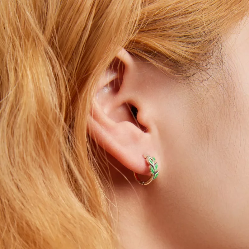 (afbeelding voor) Pandora Style Groene bladeren Oorbellen - SCE1392 - Bekijken 7
