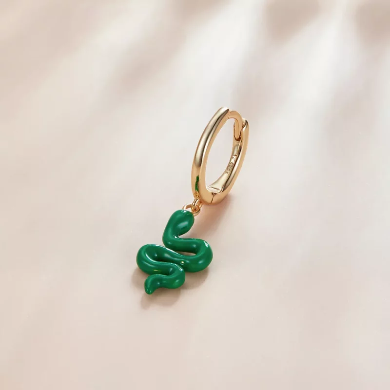 (afbeelding voor) Pandora Style Groene Slang Oorbellen - SCE1234 - Bekijken 2