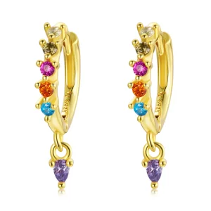 Pandora Style Kleurrijke Zirkoon - Waterdruppel Oorbellen - SCE1209 (afbeelding voor) Pandora Style Kleurrijke Zirkoon - Waterdruppel Oorbellen - SCE1209