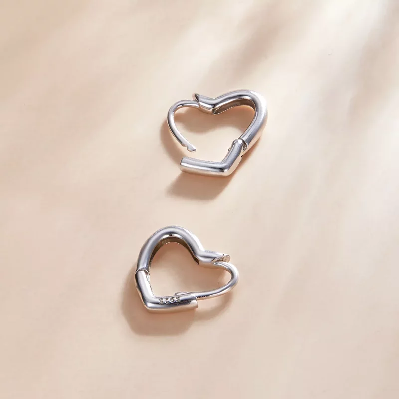 (afbeelding voor) Pandora Style Metalen hart Oorbellen - SCE1174-A - Bekijken 3