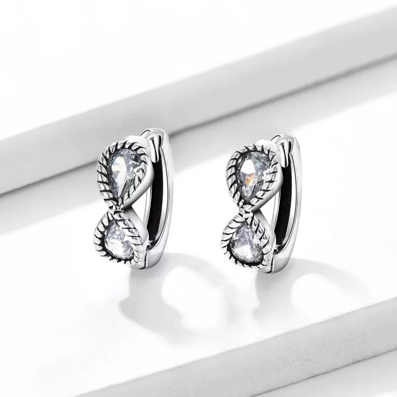 (afbeelding voor) Pandora Style Minimalistisch Oneindigheidssymbool Oorbellen - BSE538 - Bekijken 2