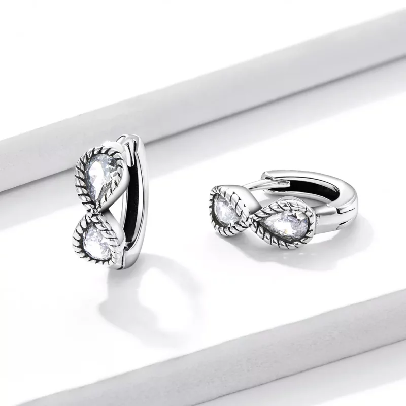 (afbeelding voor) Pandora Style Minimalistisch Oneindigheidssymbool Oorbellen - BSE538 - Bekijken 3