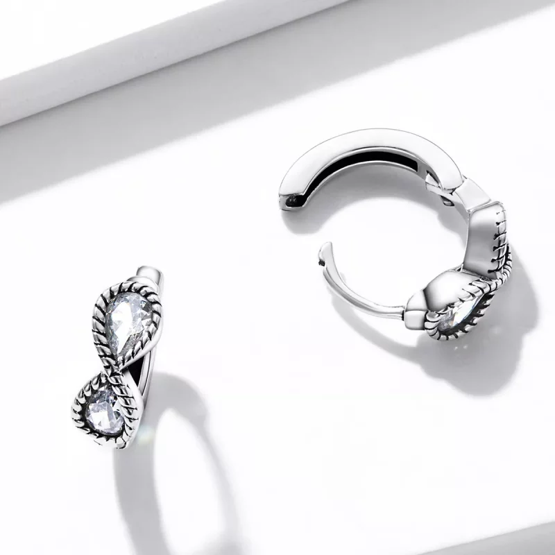 (afbeelding voor) Pandora Style Minimalistisch Oneindigheidssymbool Oorbellen - BSE538 - Bekijken 4