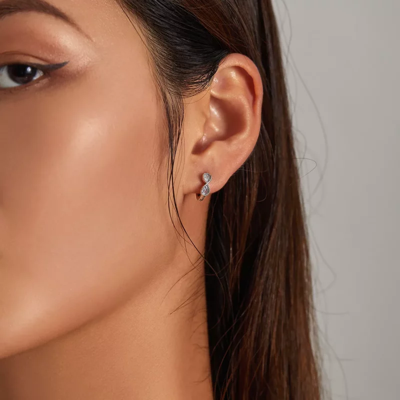 (afbeelding voor) Pandora Style Minimalistisch Oneindigheidssymbool Oorbellen - BSE538 - Bekijken 7