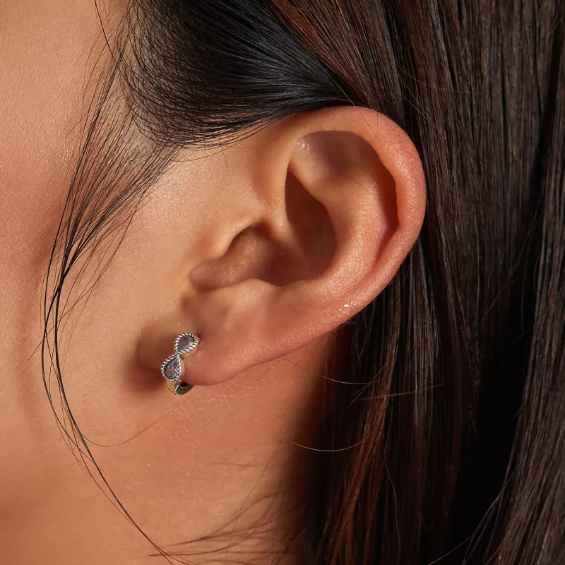 (afbeelding voor) Pandora Style Minimalistisch Oneindigheidssymbool Oorbellen - BSE538 - Bekijken 8