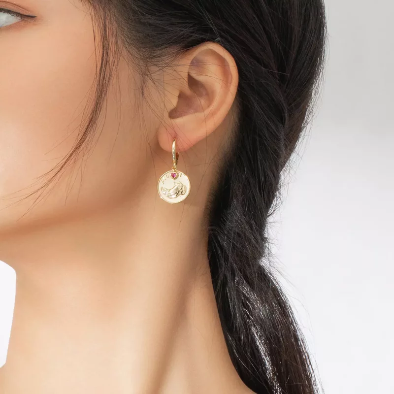 (afbeelding voor) Pandora Style Neushoorn en hart Oorbellen - BSE369-R - Bekijken 7