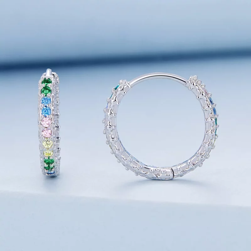 (afbeelding voor) Pandora Style Patroon Kleur Zirkonium Oorbellen - BSE683 - Bekijken 2