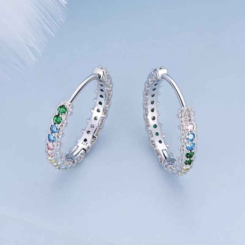 (afbeelding voor) Pandora Style Patroon Kleur Zirkonium Oorbellen - BSE683 - Bekijken 3