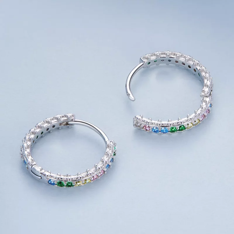 (afbeelding voor) Pandora Style Patroon Kleur Zirkonium Oorbellen - BSE683 - Bekijken 4