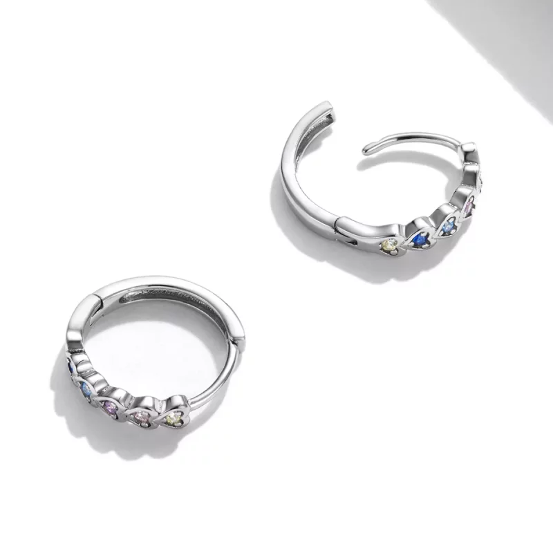 (afbeelding voor) Pandora Style Regenboog Hart Oorbellen - SCE1275 - Bekijken 4