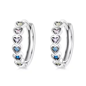 (afbeelding voor) Pandora Style Regenboog Hart Oorbellen - SCE1275