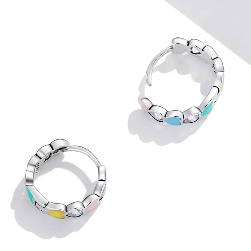 (afbeelding voor) Pandora Style Regenboog Hart Oorbellen - SCE1342 - Bekijken 4
