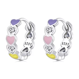 Pandora Style Regenboog Hart Oorbellen - SCE1342 (afbeelding voor) Pandora Style Regenboog Hart Oorbellen - SCE1342