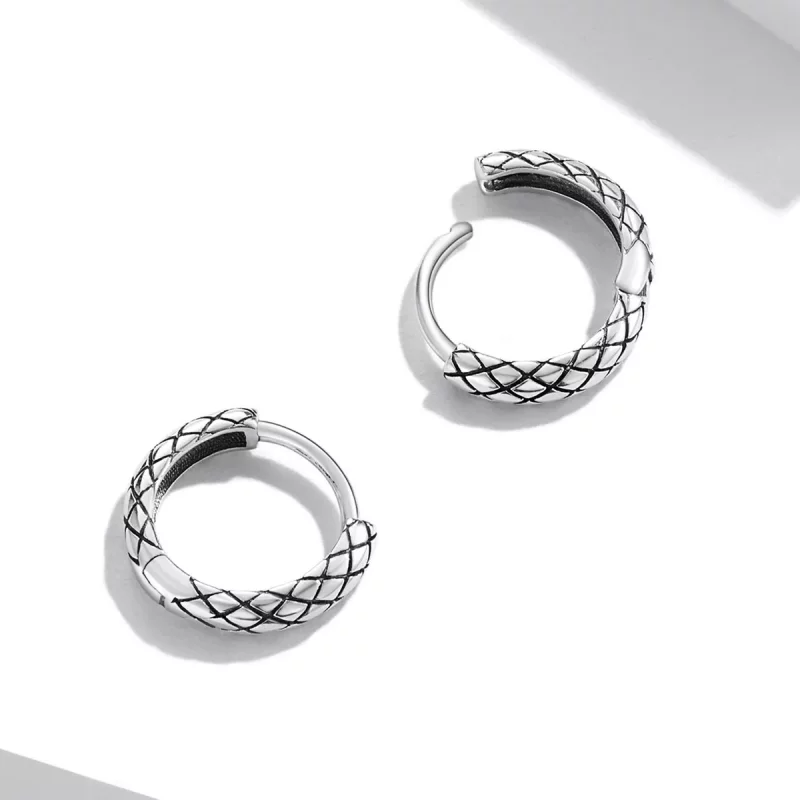 (afbeelding voor) Pandora Style Slangenpatroon Oorbellen - SCE1354 - Bekijken 4