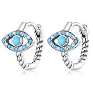 (afbeelding voor) Pandora Style Turquoise Duivelsoog Oorbellen - SCE1418