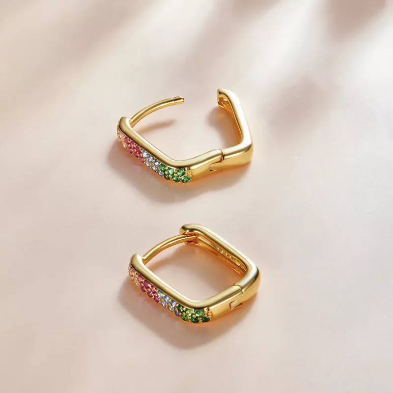 (afbeelding voor) Pandora Style Vierkant Oorbellen - SCE1218-CF - Bekijken 2