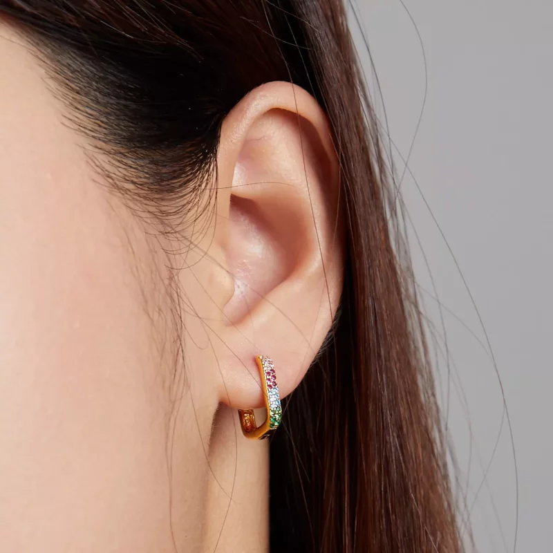 (afbeelding voor) Pandora Style Vierkant Oorbellen - SCE1218-CF - Bekijken 3