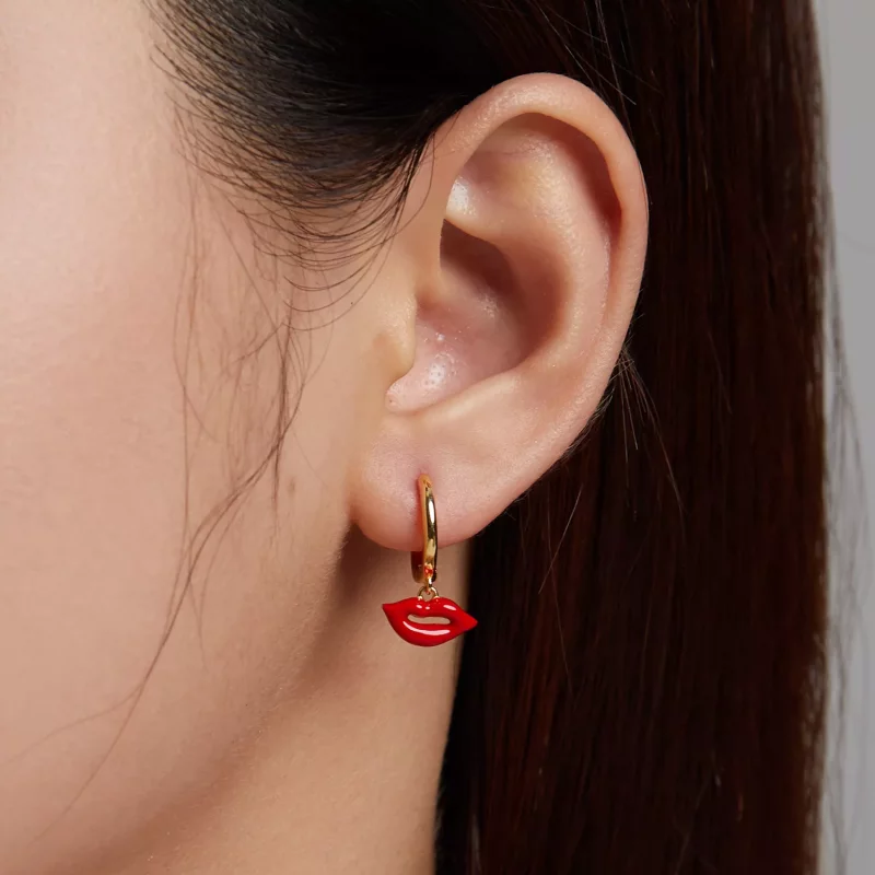 (afbeelding voor) Pandora Style Vlammende lippen Oorbellen - SCE1233 - Bekijken 5