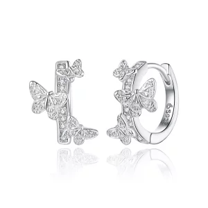 Pandora Style Vliegende vlinders Oorbellen - BSE445 (afbeelding voor) Pandora Style Vliegende vlinders Oorbellen - BSE445