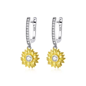 (afbeelding voor) Pandora Style Zonnebloem Oorbellen - BSE469