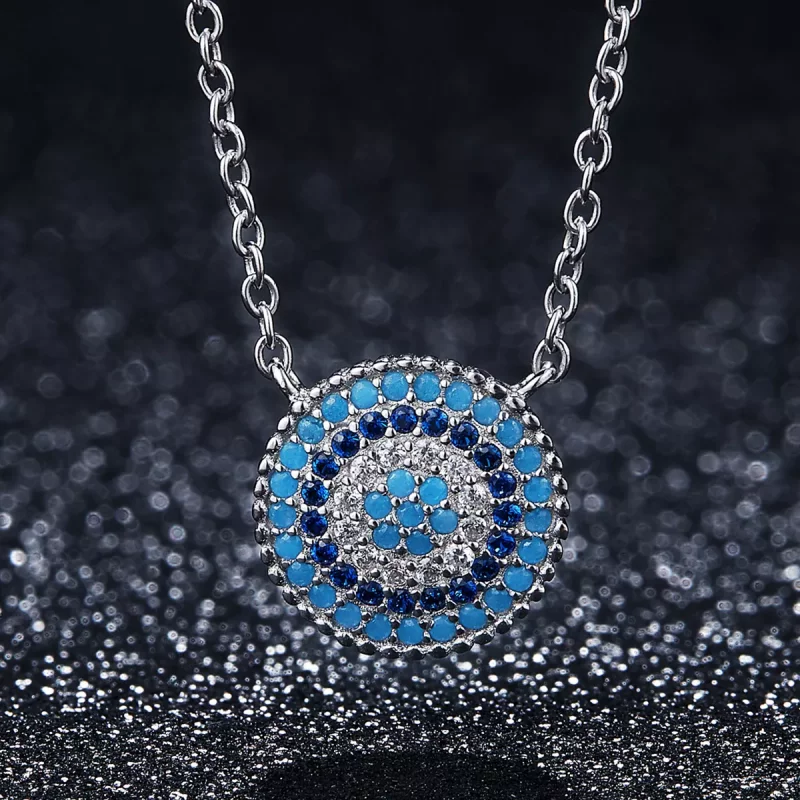 (afbeelding voor) Pandora Style Blauwe cirkel Chain Ketting - SCN099 - Bekijken 3