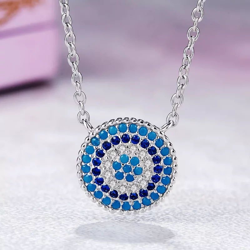 (afbeelding voor) Pandora Style Blauwe cirkel Chain Ketting - SCN099 - Bekijken 5