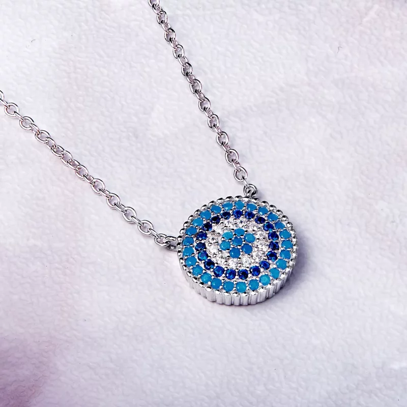 (afbeelding voor) Pandora Style Blauwe cirkel Chain Ketting - SCN099 - Bekijken 6