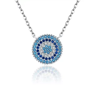 Pandora Style Blauwe cirkel Chain Ketting - SCN099 (afbeelding voor) Pandora Style Blauwe cirkel Chain Ketting - SCN099